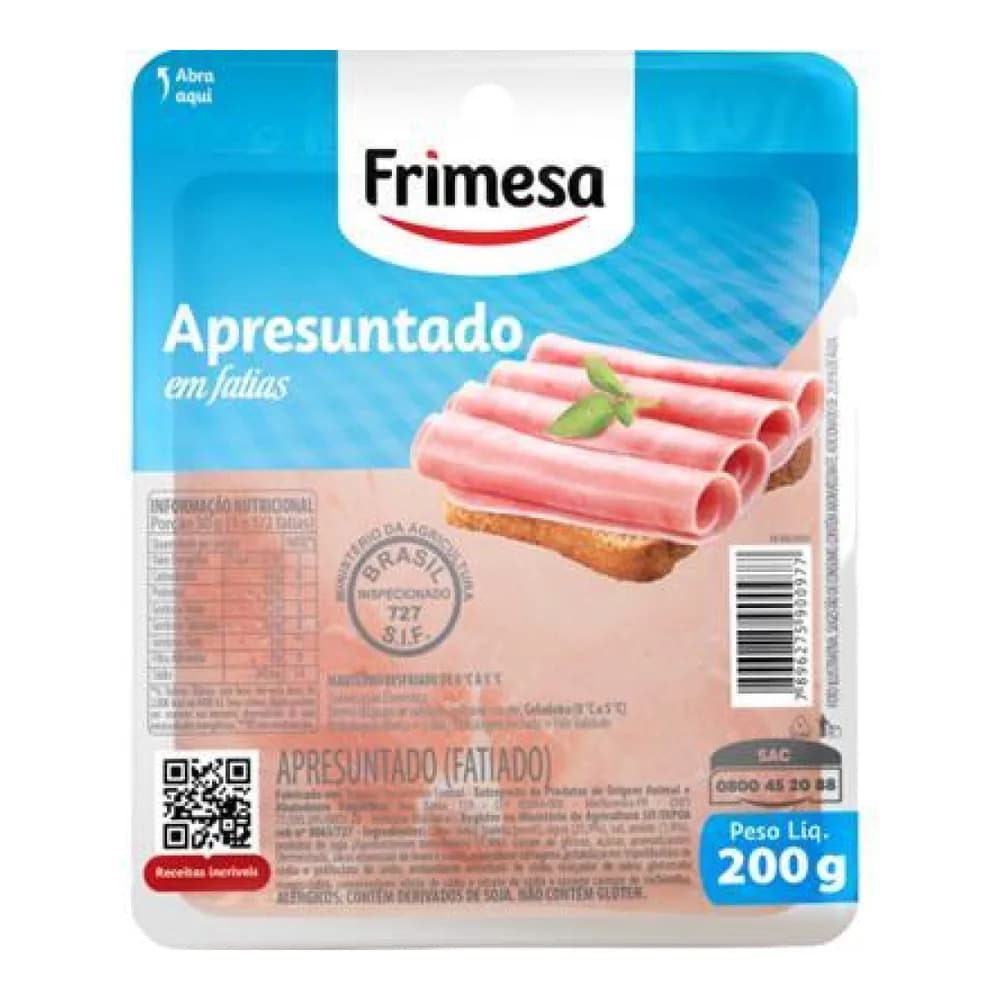 Apresuntado frimesa em fatias embalagem 200g