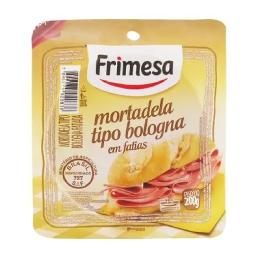 Mortadela frimesa fatiada bologna embalagem 200g