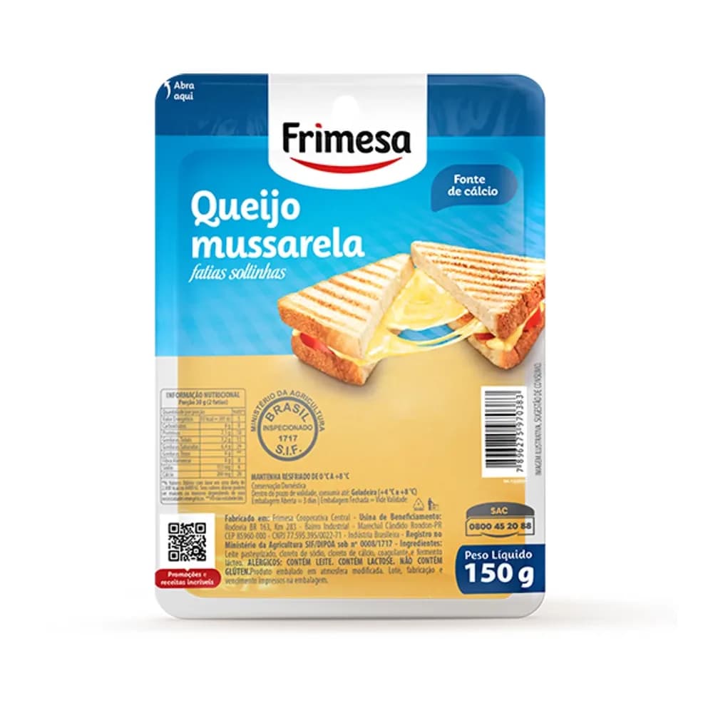 Queijo frimesa mussarela fat 150gr