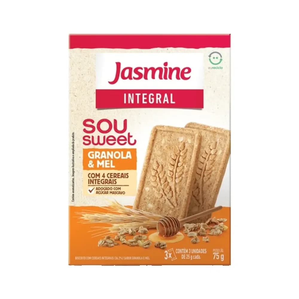 Biscoito integral granola & mel sou sweet jasmine 75g