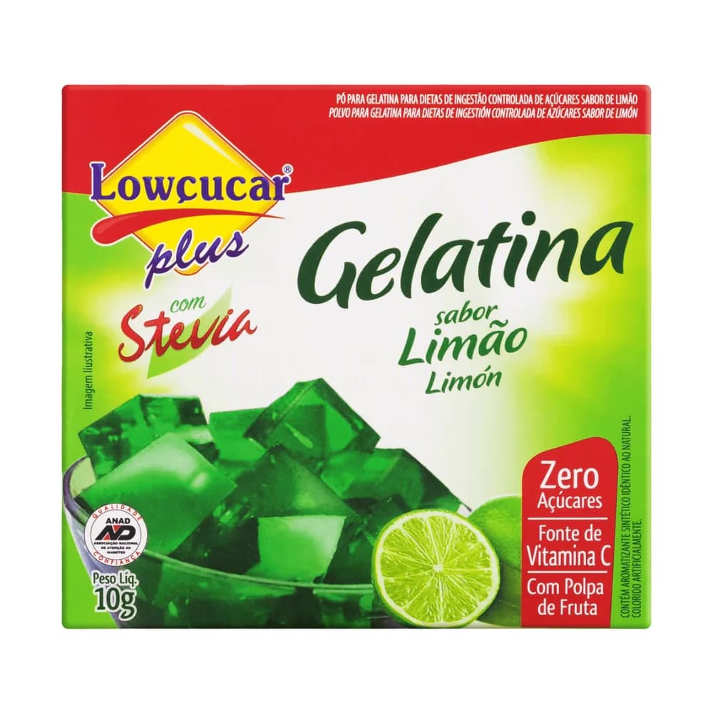 Gelatina lowcucar stevia plus limao 10g
