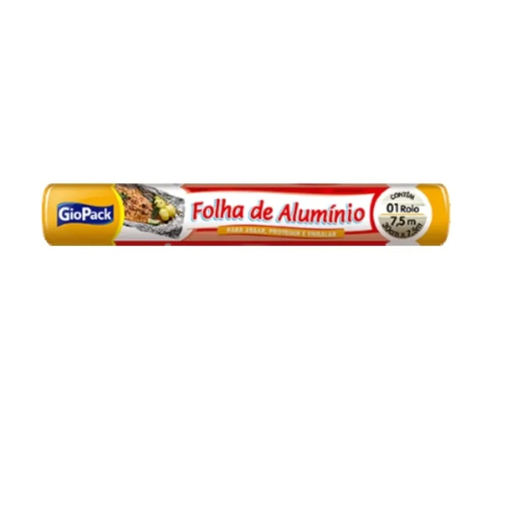 Folha aluminio 30cm x 7,5m giopack rolo 1 un