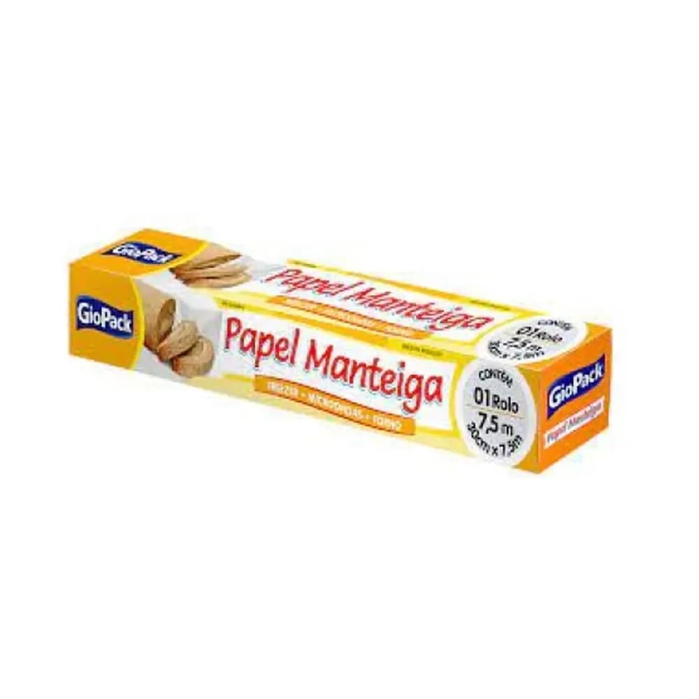 Papel manteiga giopack 30cmx7,5m embalagem 1 unidade