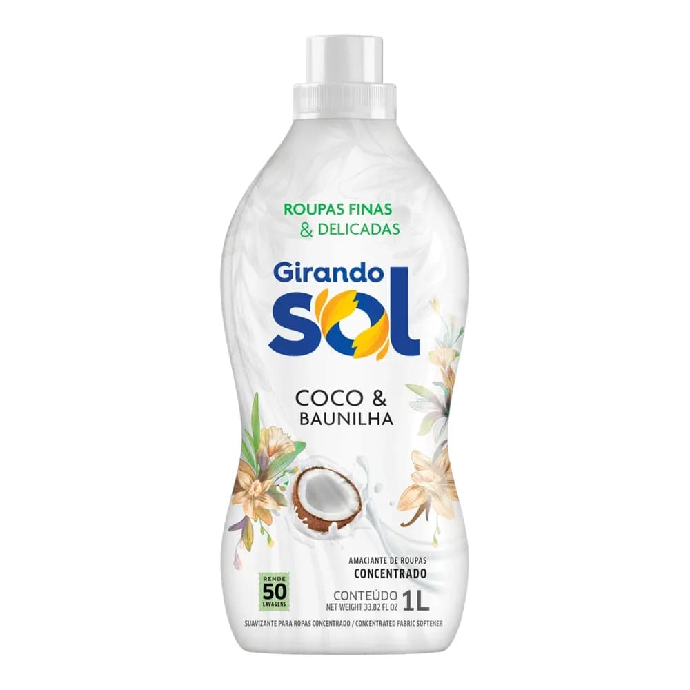 Amaciante concentrado girando sol coco e baunilha 1l