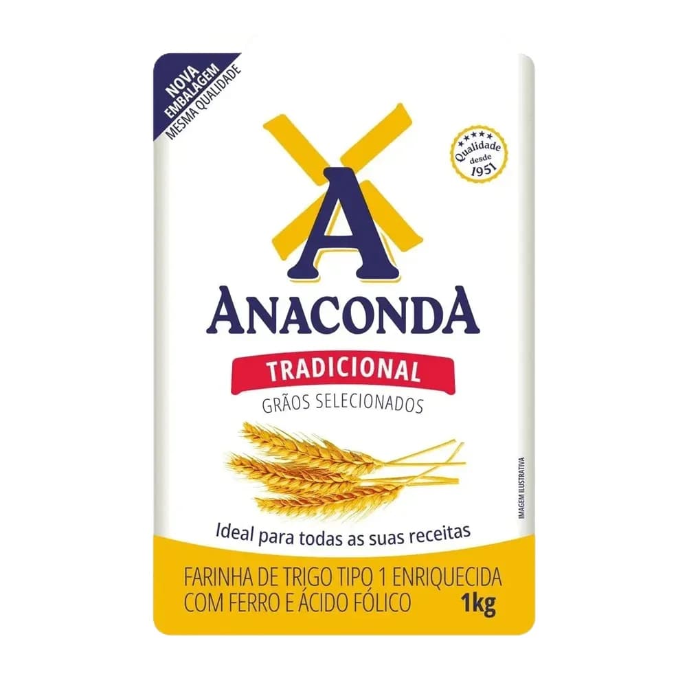 Farinha de trigo anaconda tradicional pacote 1kg