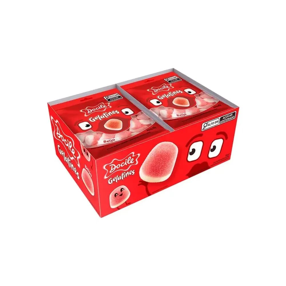 Bala gelatina mini beijos docile 15g