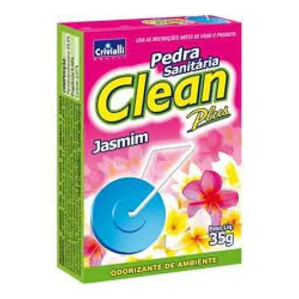 Pedra sanitaria clean plus jasmim embalagem 35g
