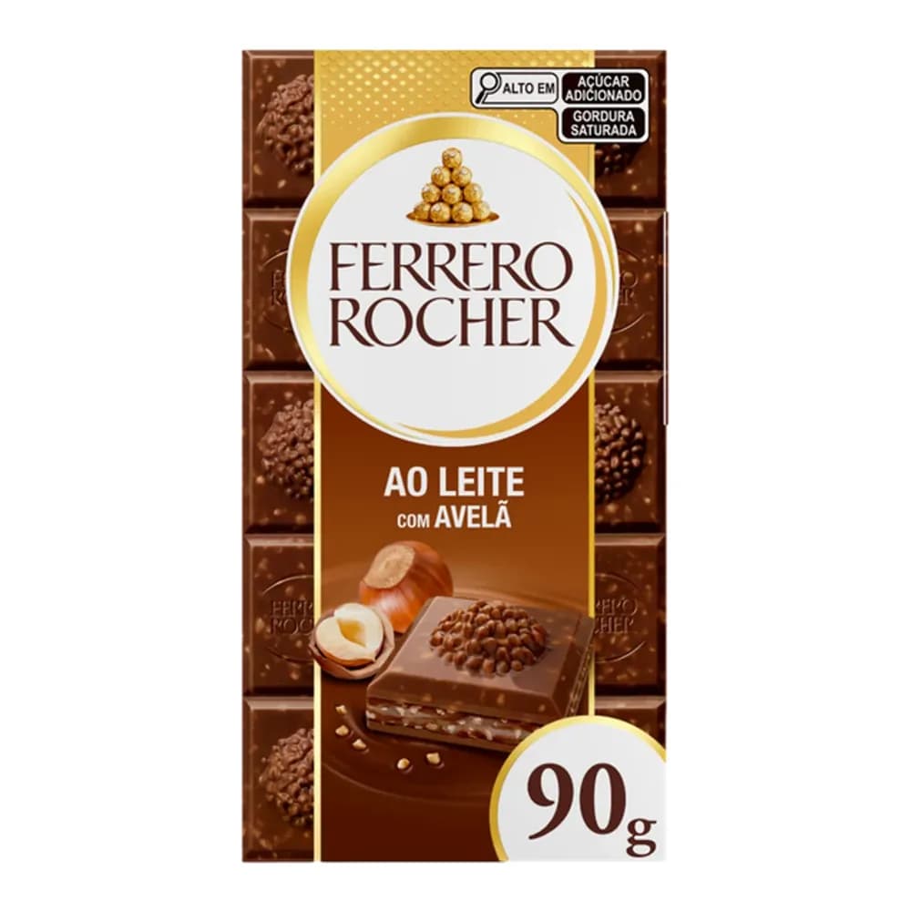 Tablete ao leite com avela ferrero rocher 90g