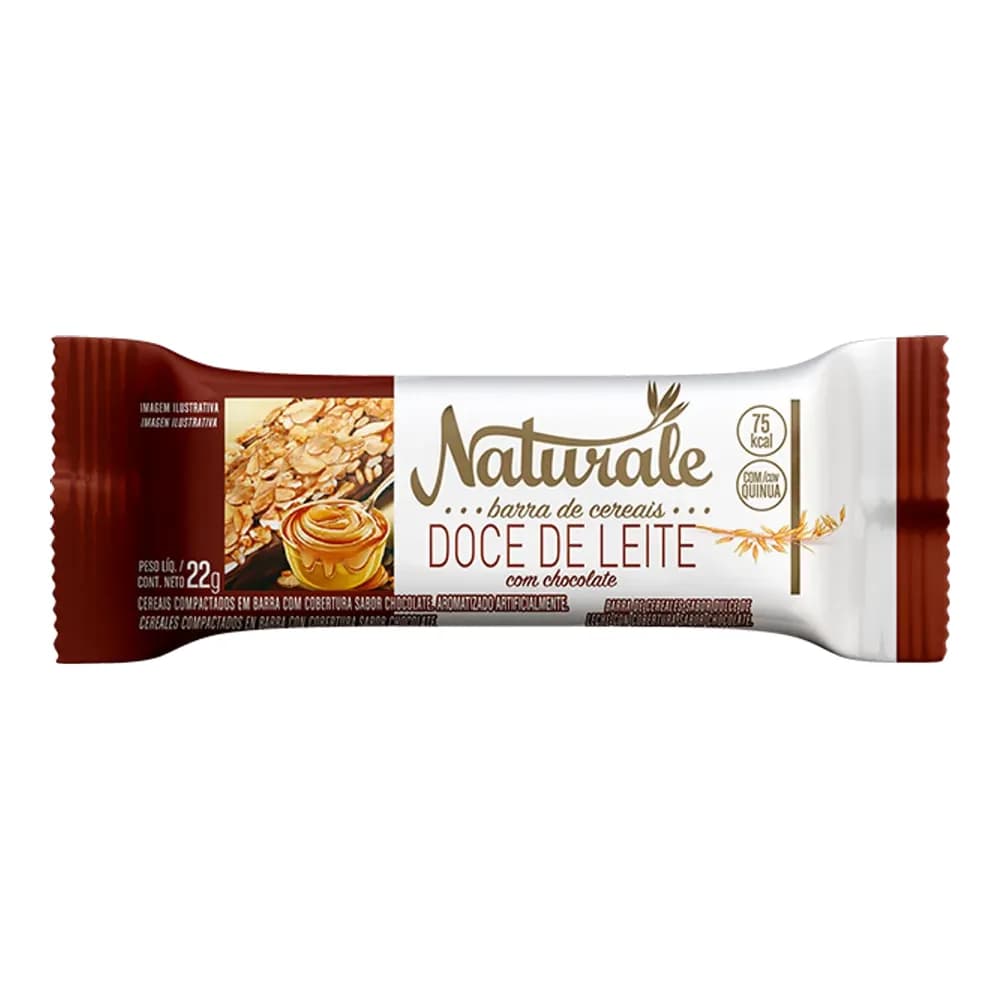 Barra de cereal naturale doce de leite embalagem 22g