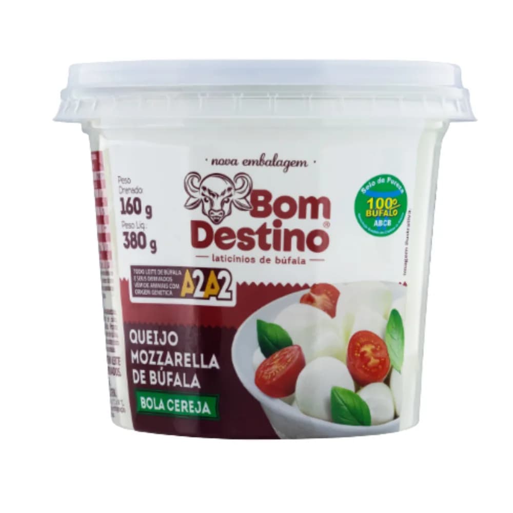 Queijo mussarela de bufala bola cereja bom destino 160g