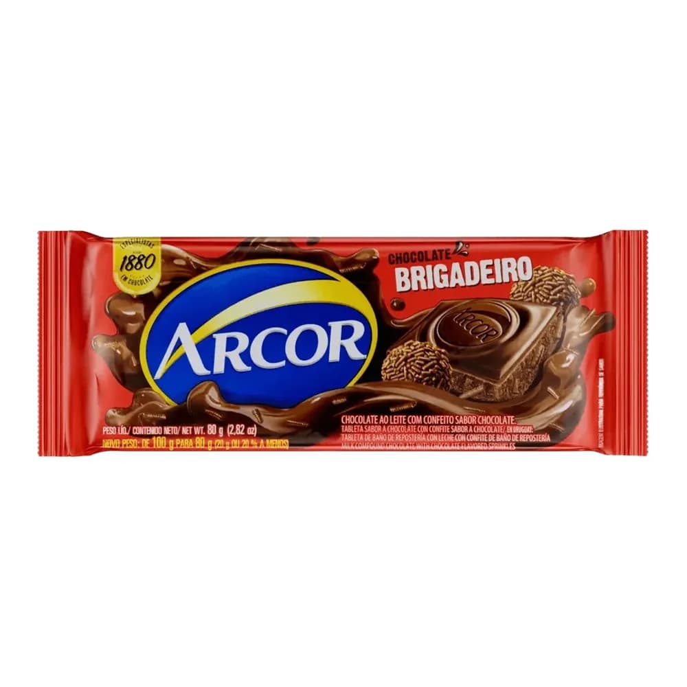 Chocolate barra arcor brigadeiro 80g