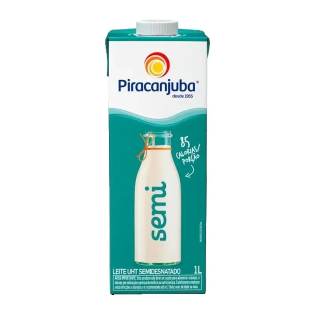 Leite semi desnatado piracanjuba 1 l