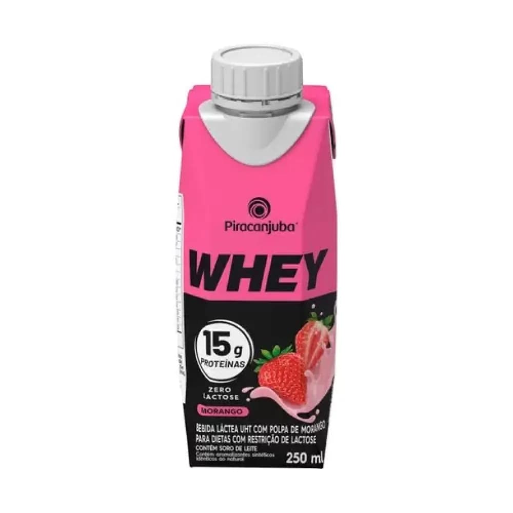 Bebida lactea whey morango piracanjuba 250ml