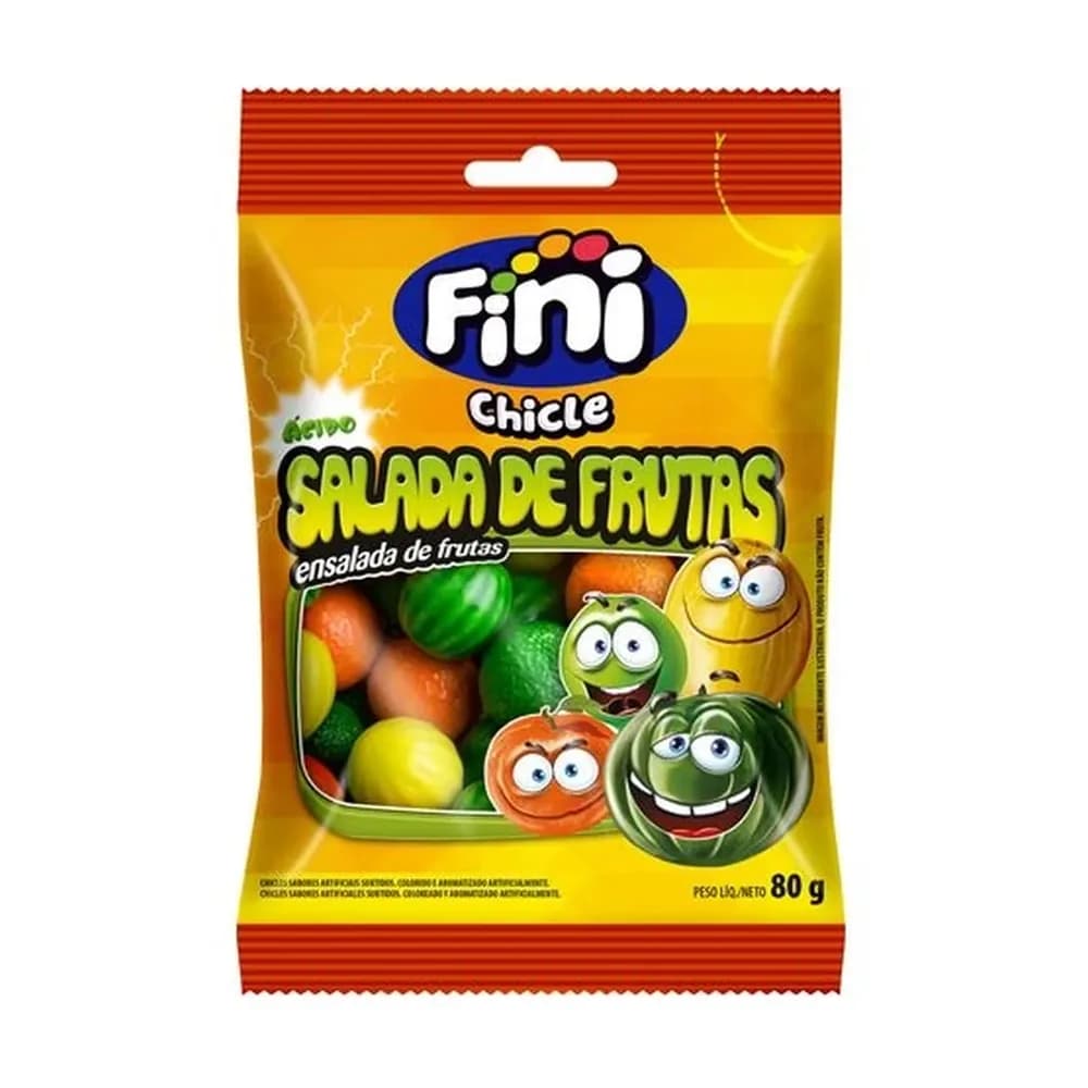 Chiclete fini salada de frutas azedinha embalagem 80g