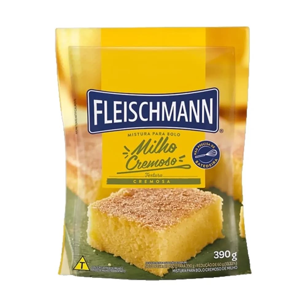 Mistura para bolo cremoso milho fleischmann 390g