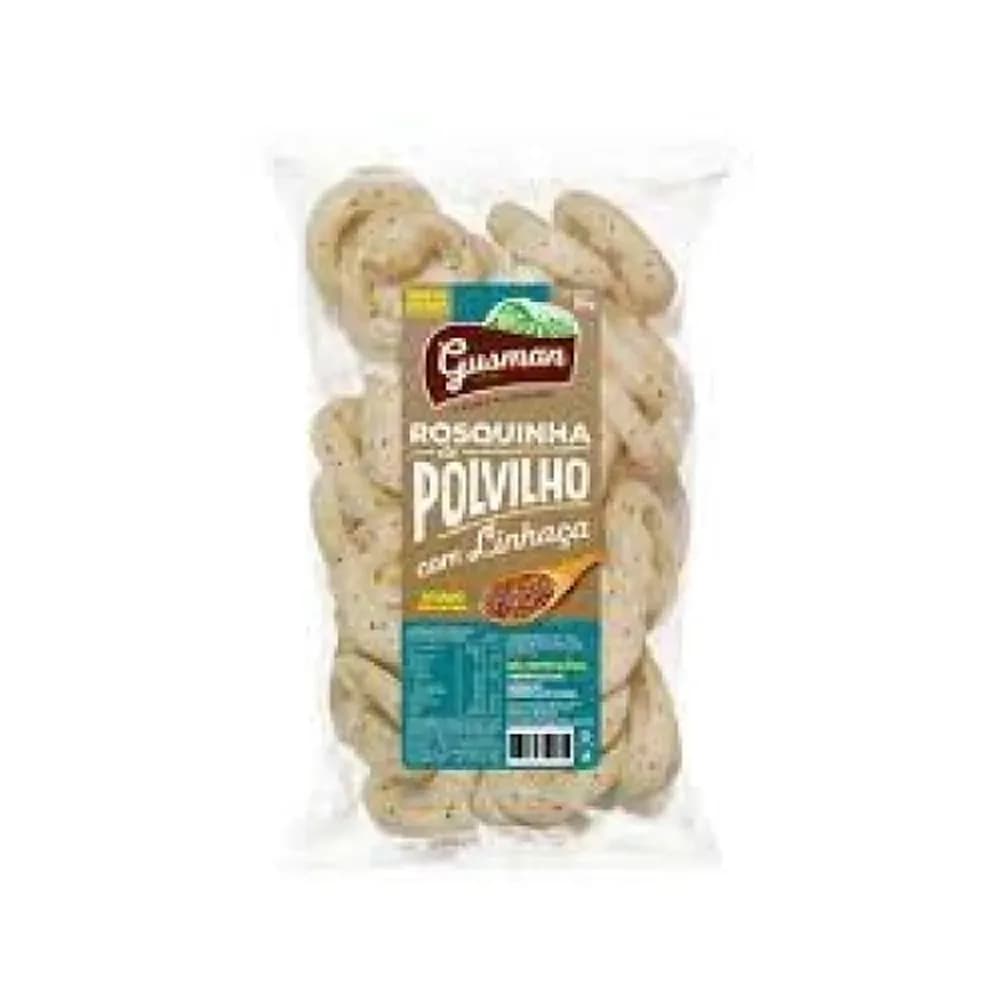 Biscoito de polvilho gusman rosquinha com linhaca pacote 80g