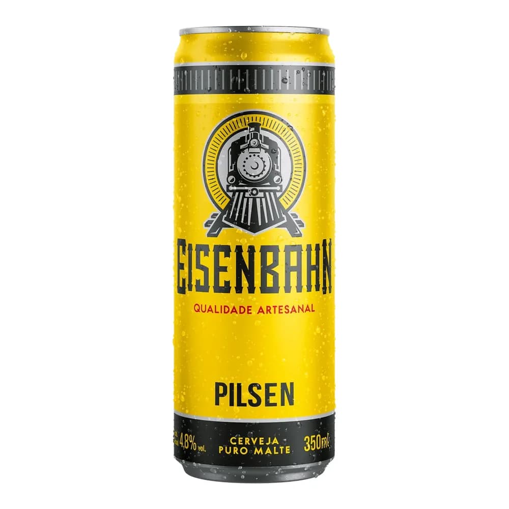 Cerveja pilsen puro malte eisenbahn lata 350ml