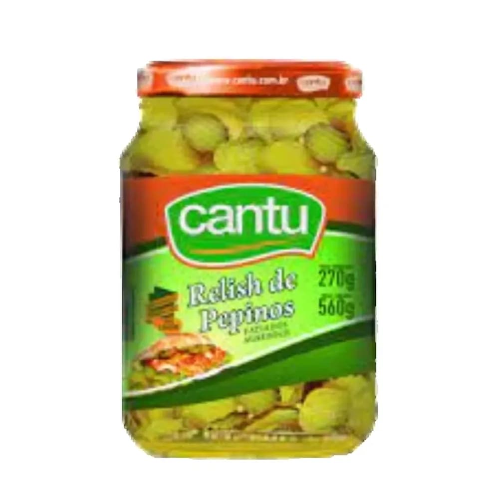 Pepino em conserva cantu agridoce relish fatiado 300g