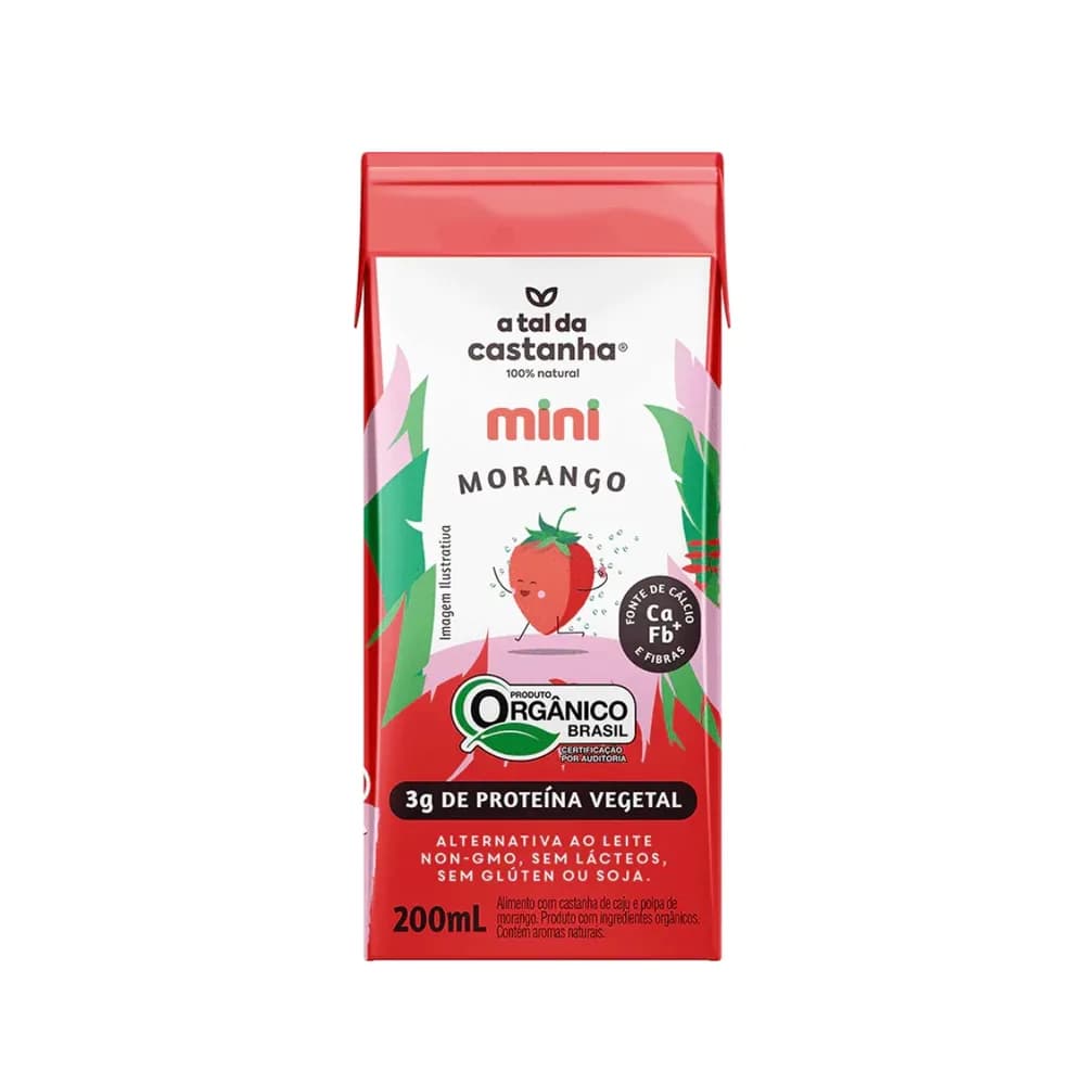 Leite sabor morango a tal da castanha 200ml