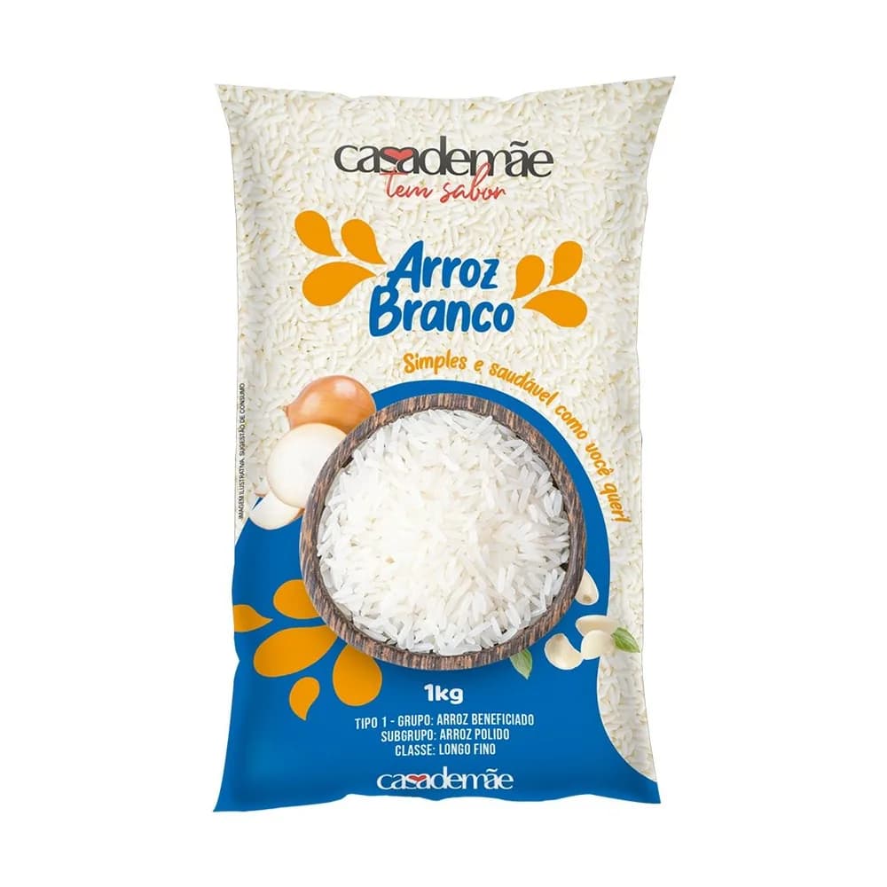 Arroz branco casa de mãe 1kg