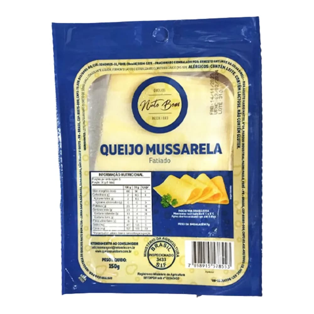 Queijo mussarela nato bom 150g