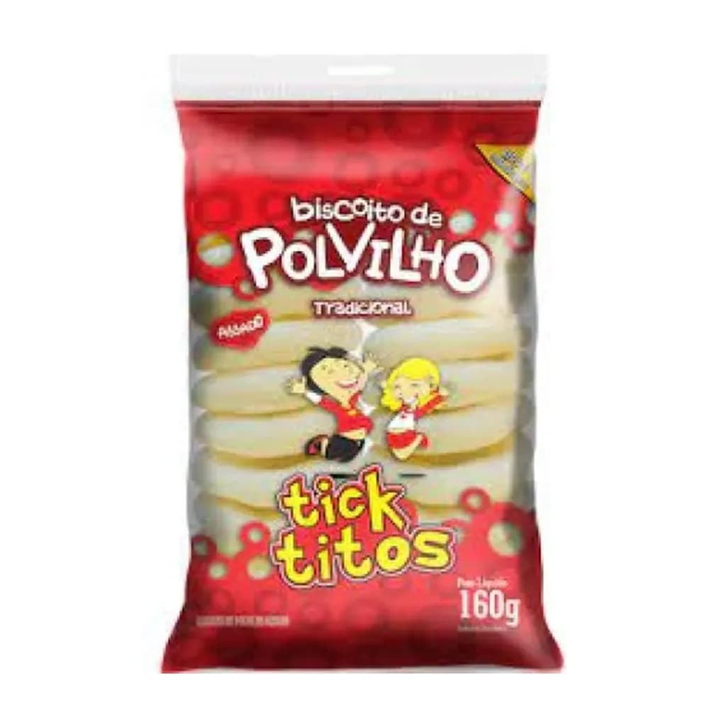 Biscoito de polvilho tick titos argolao embalagem 160g