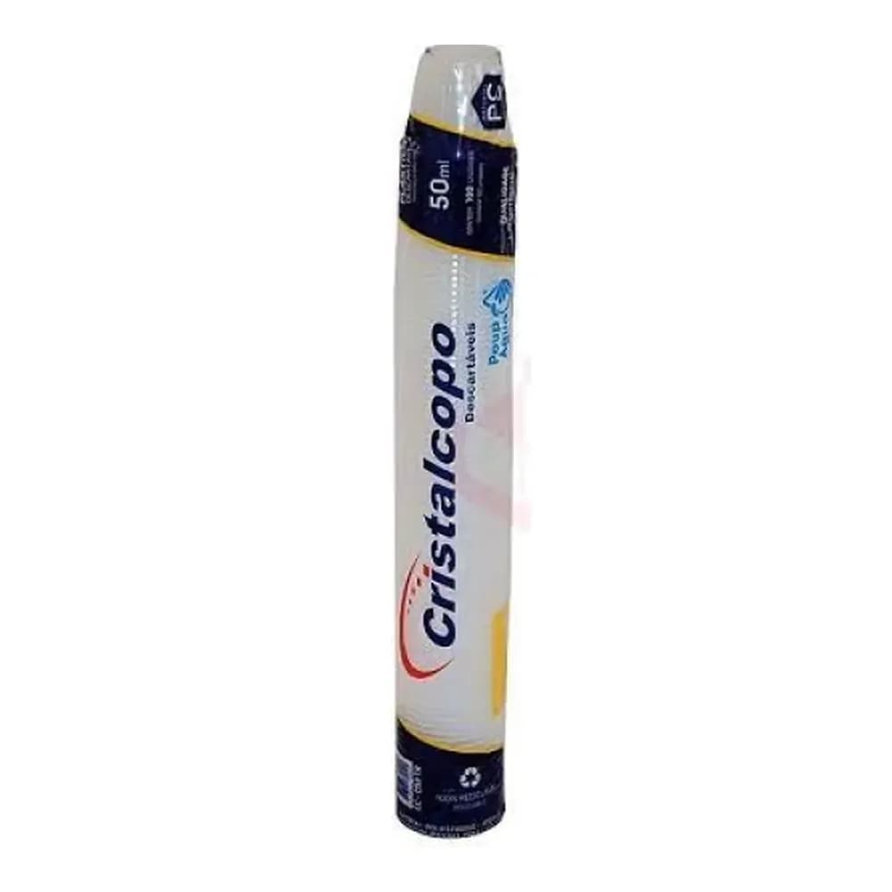 Copo descartavel branco cristalcopo 180ml embalagem 100un