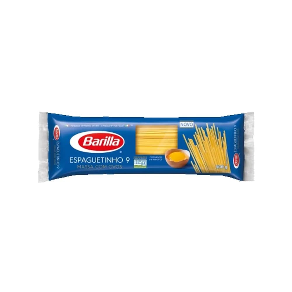 Massa com ovos espaguetinho n9 barilla 500g