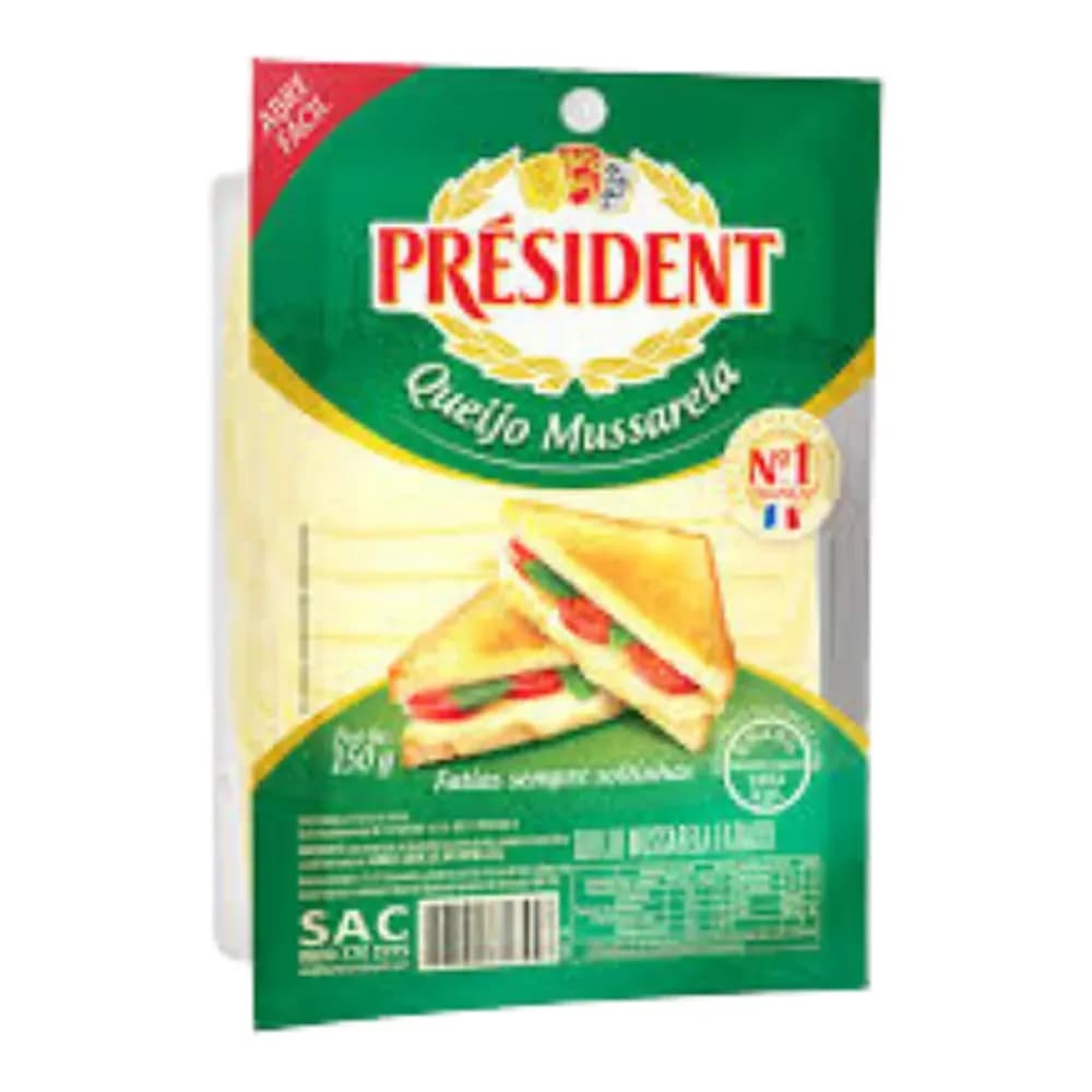 Queijo mussarela fatiado president 150g