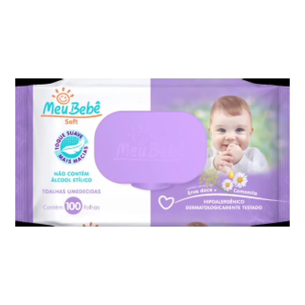 Lencos umedecidos soft meu bebe embalagem 100un