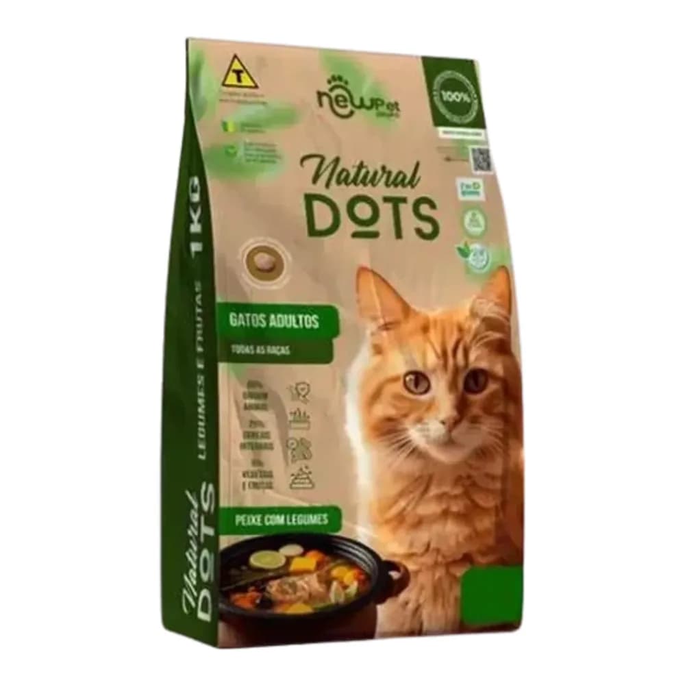 Racao natural para gatos adultos natural dots 1kg