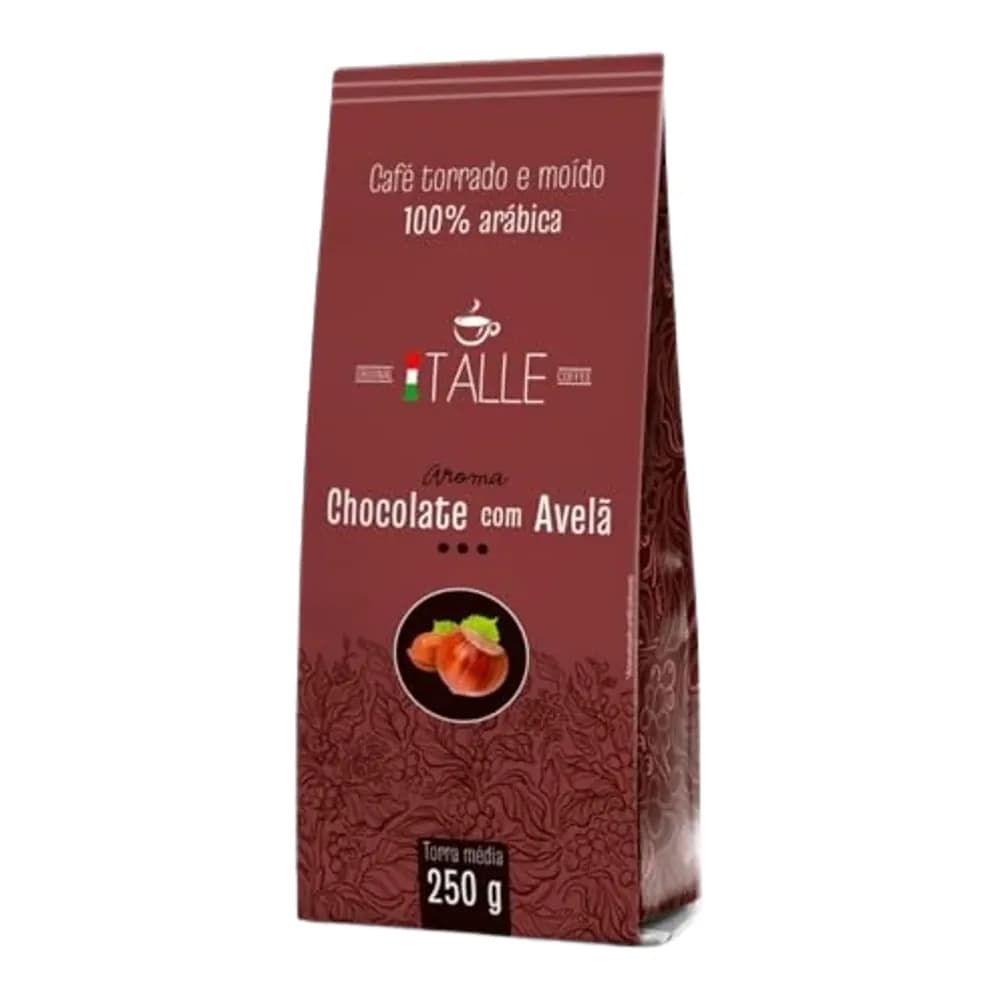 Cafe torrado e moido chocolate com avela cafe italle 250g
