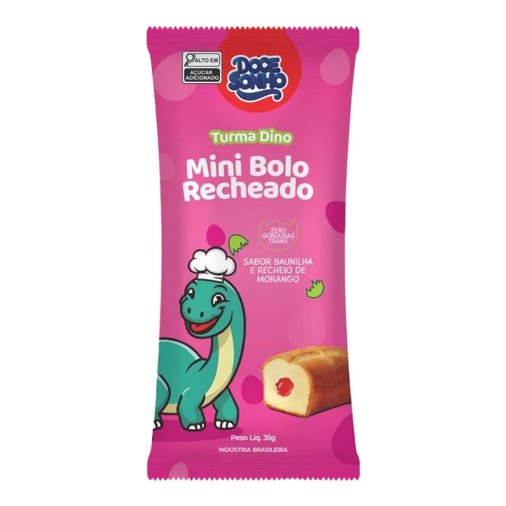 Bolinho chocolate c/morango doce sonho 35g