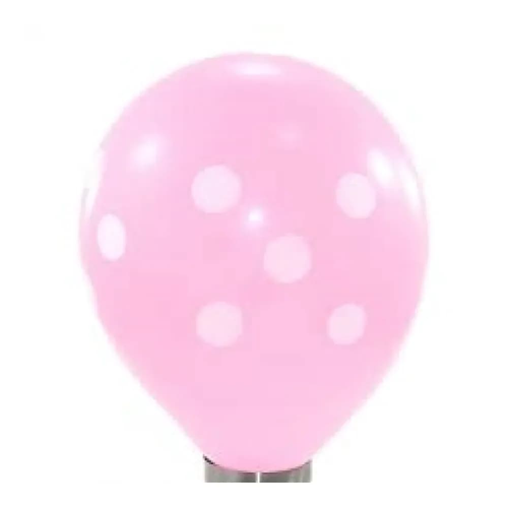Baloes start n.9 rosa com bolinha branca 10un