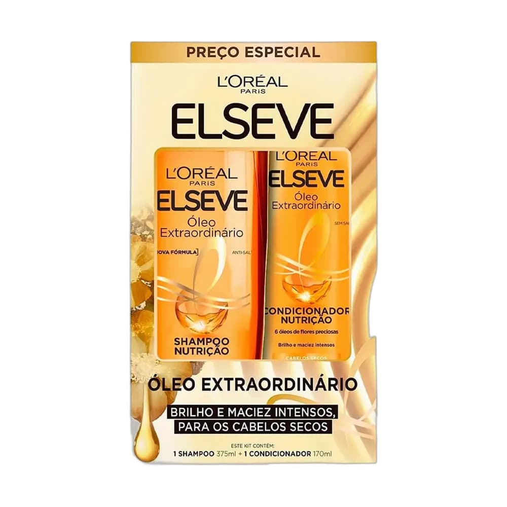 Kit shampoo oleo extraordinario elseve + condicionador oleo extraordinario elseve loreal paris