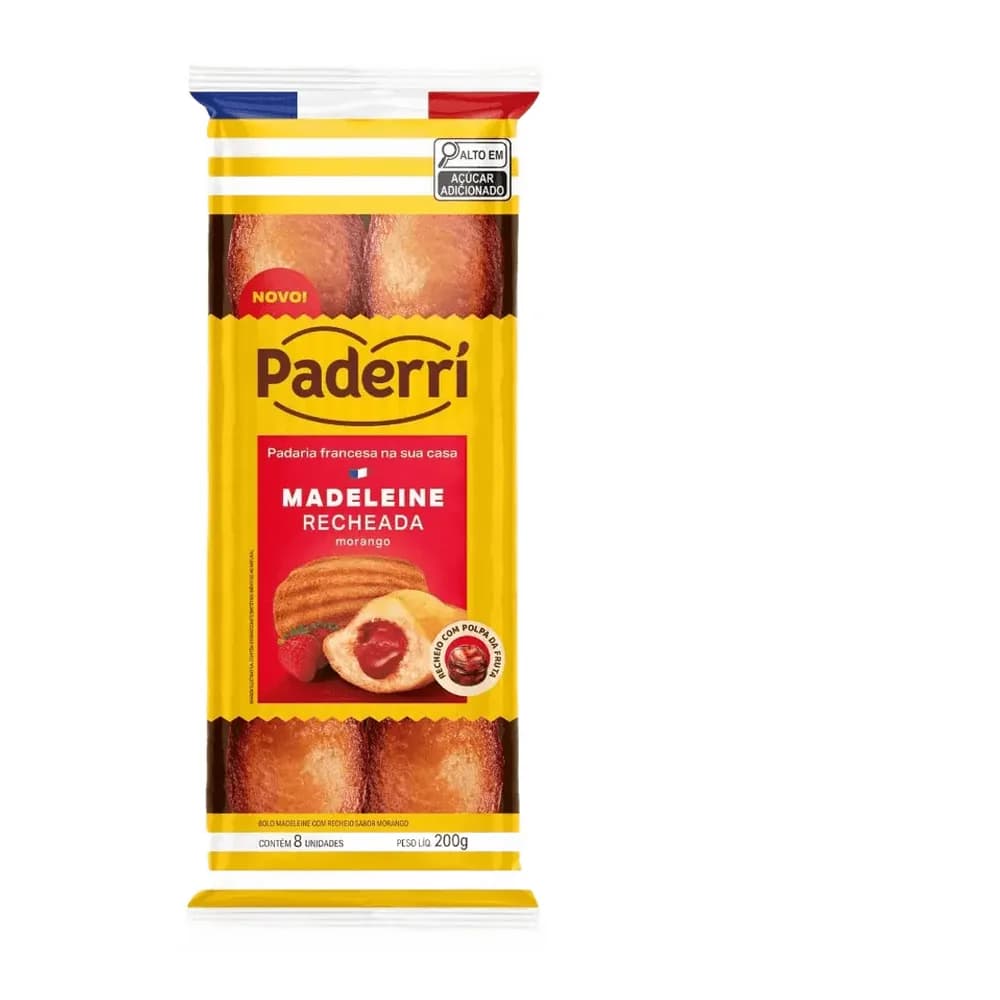 Bolo madeleine paderri 200g tradic rech chocolate