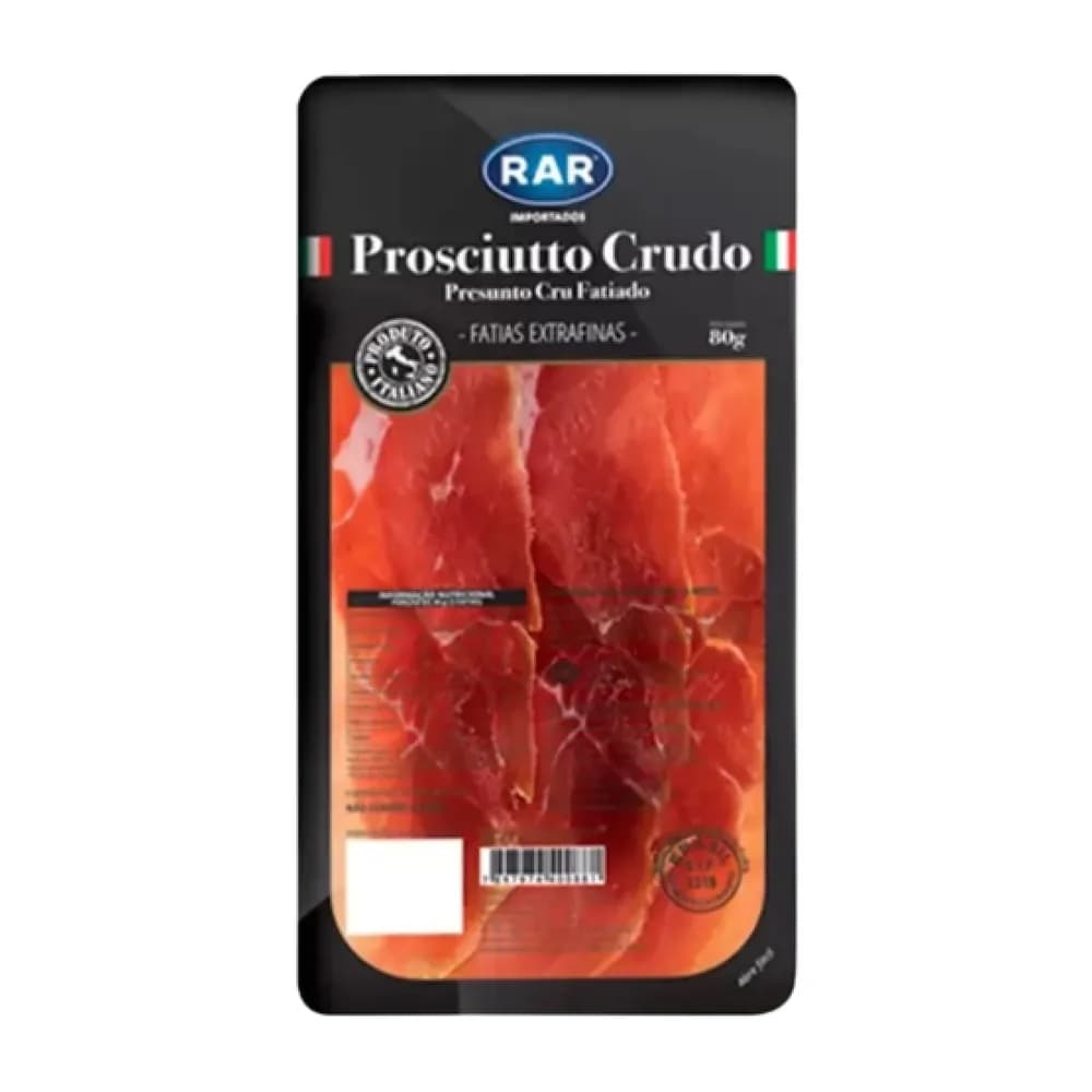 Presunto cru italiano fatiado rar 80g