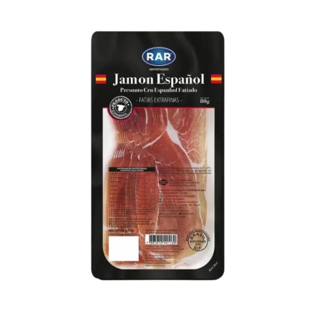 Presunto cru espanhol fatiado rar 80g