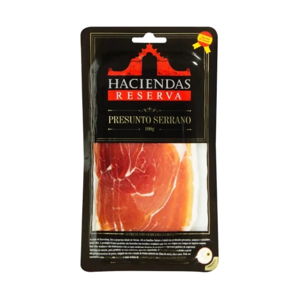 Presunto serrano haciendas fatiado extra fino embalagem 100g