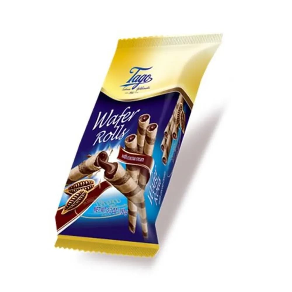 Wafer tago recheado com creme de cacau embalagem 260g