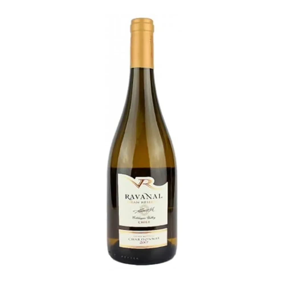 Vinho branco chileno seco fino rerserva chardonnay ravanal garrafa 750ml