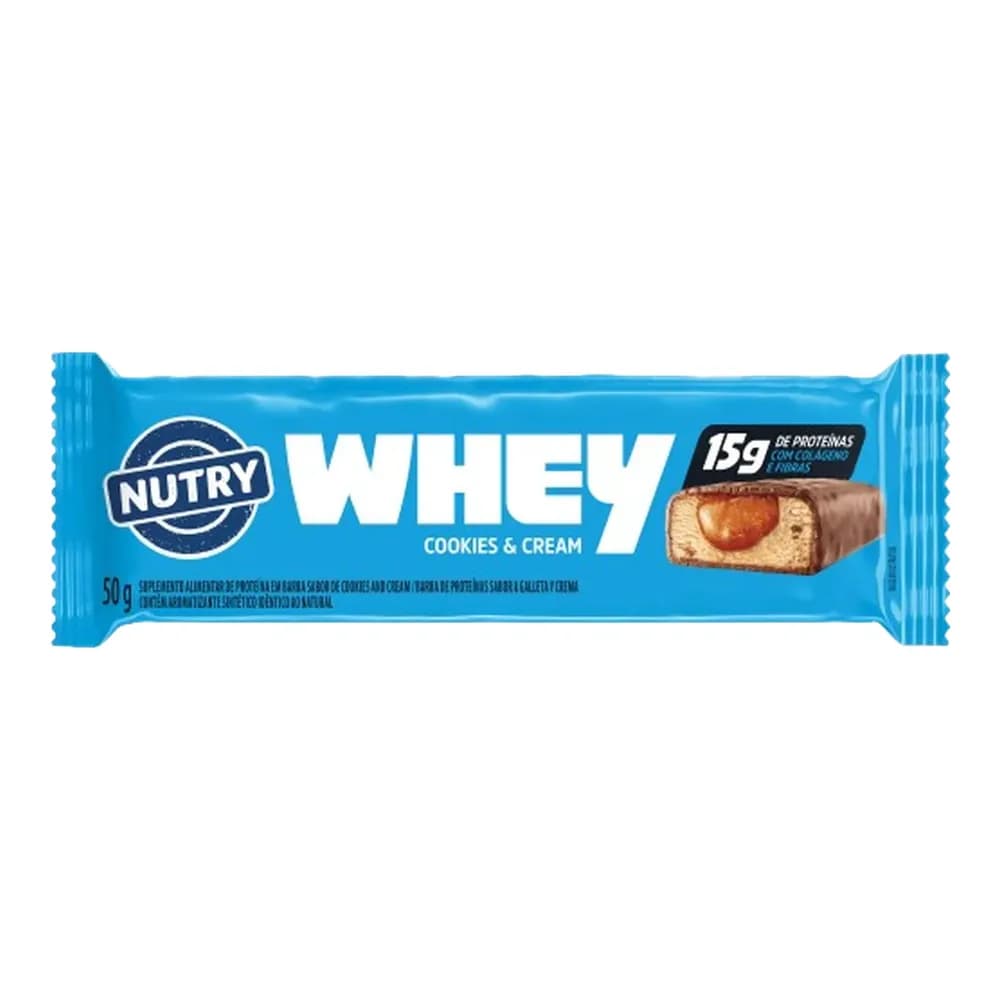 Barra de proteina whey sabor cookies & cream nutry 50g