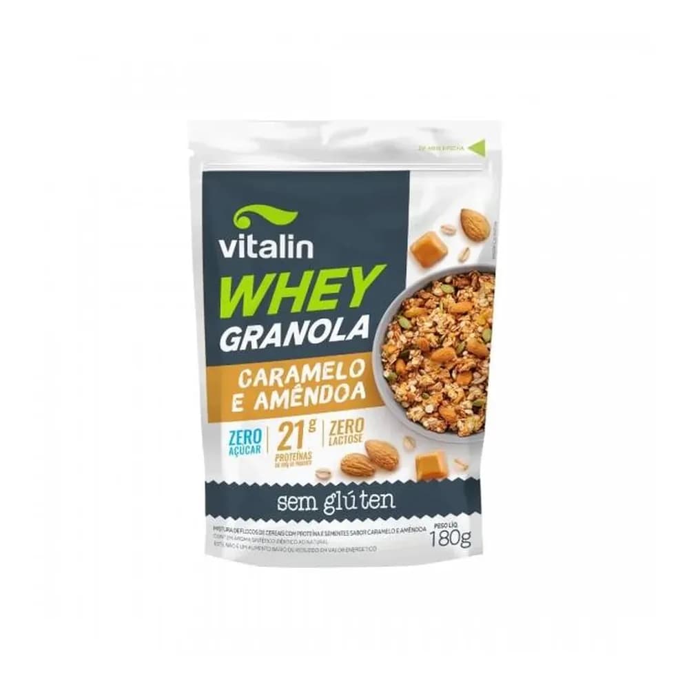 Granola whey caramelo e amendoa zero vitalin 180g