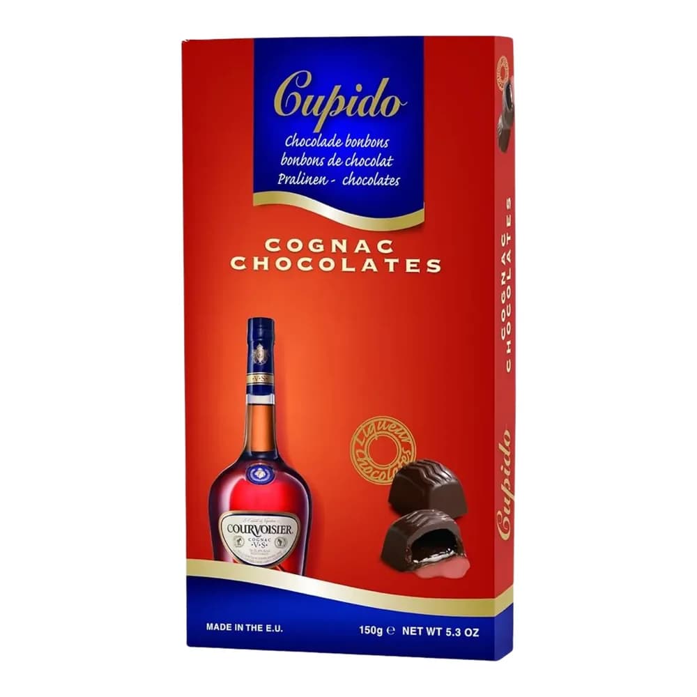 Bombom cupido belga conhaque embalagem 150g