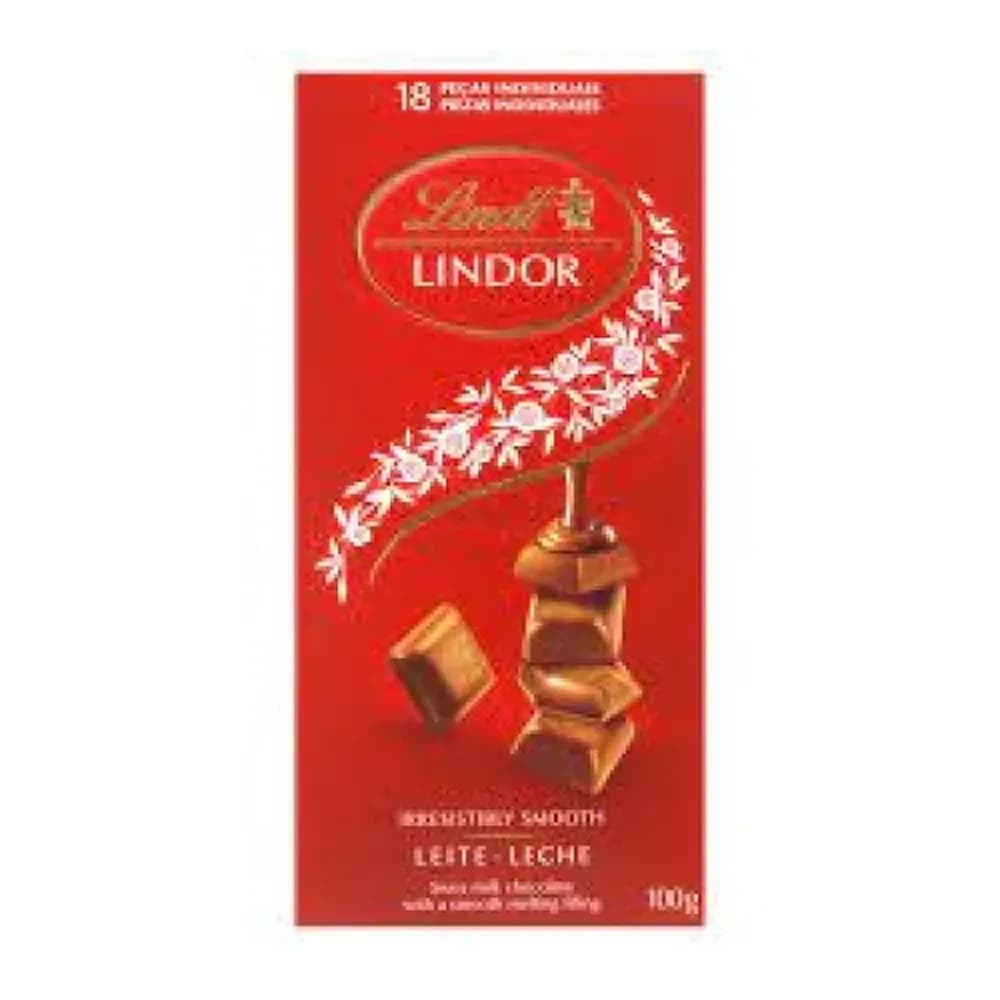 Chocolate lindt lindor singles ao leite 100g com 18 unidades