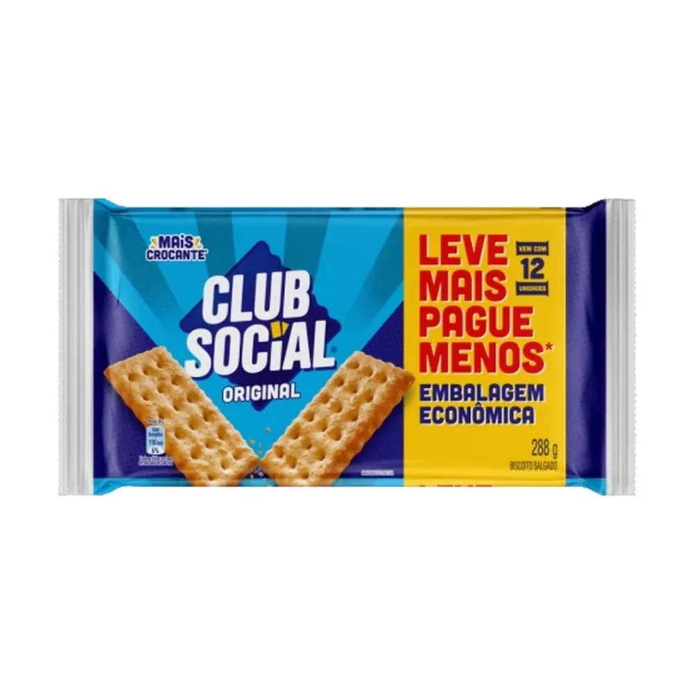 Biscoito original leve mais e pague menos club social 288g
