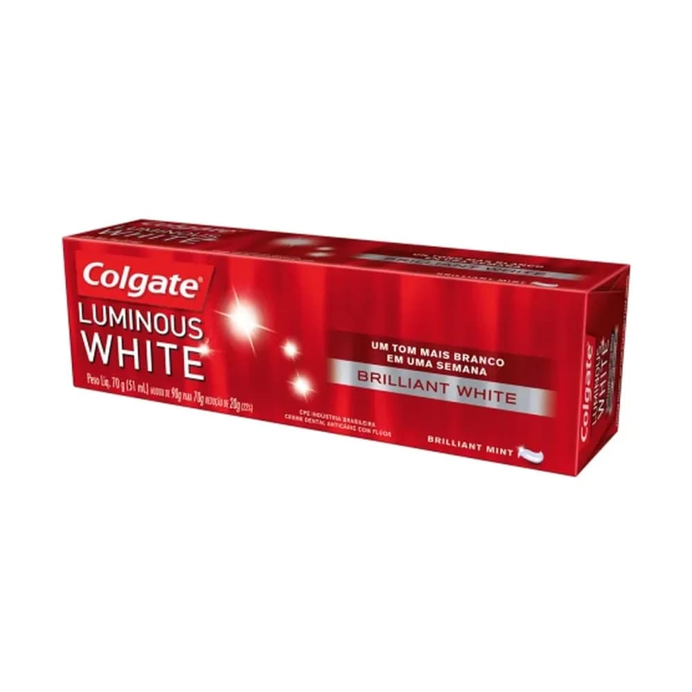 Creme dental clareador luminous white brilliant colgate 70g
