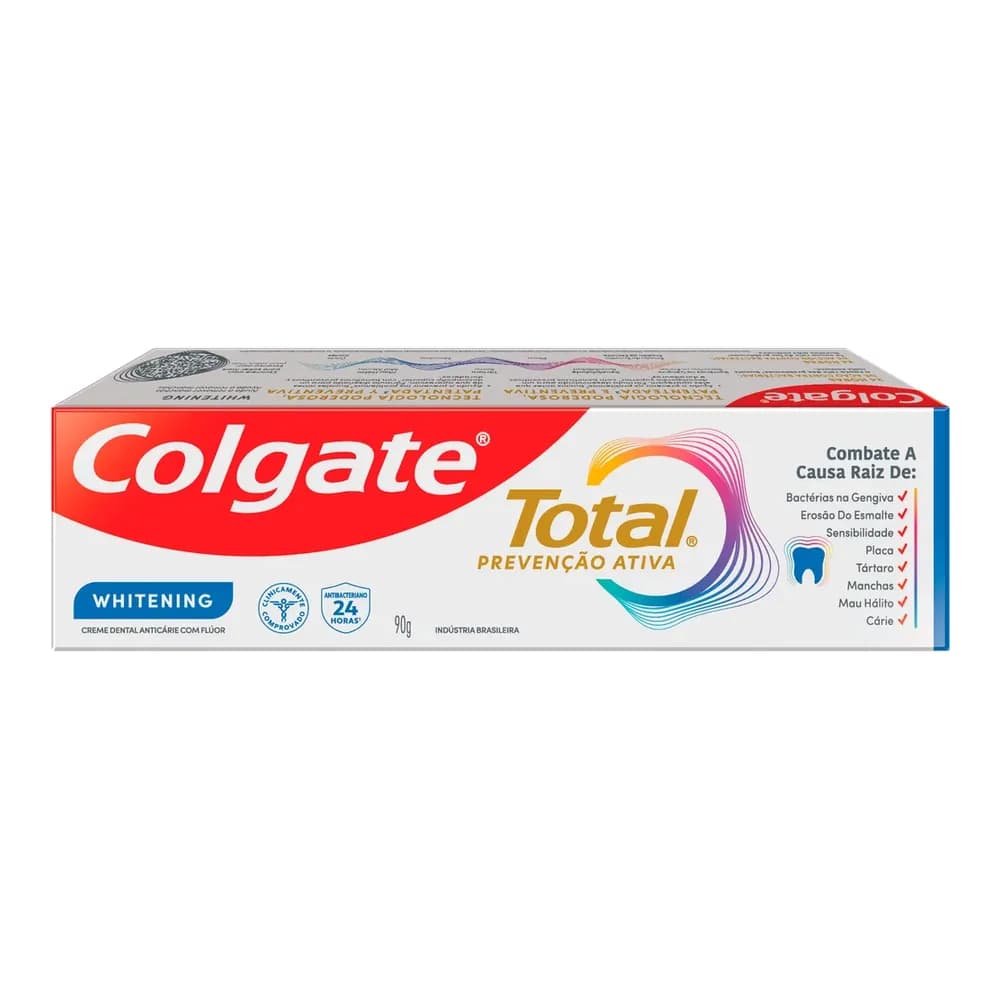 Creme dental para branqueamento colgate total 12 whitening 90g