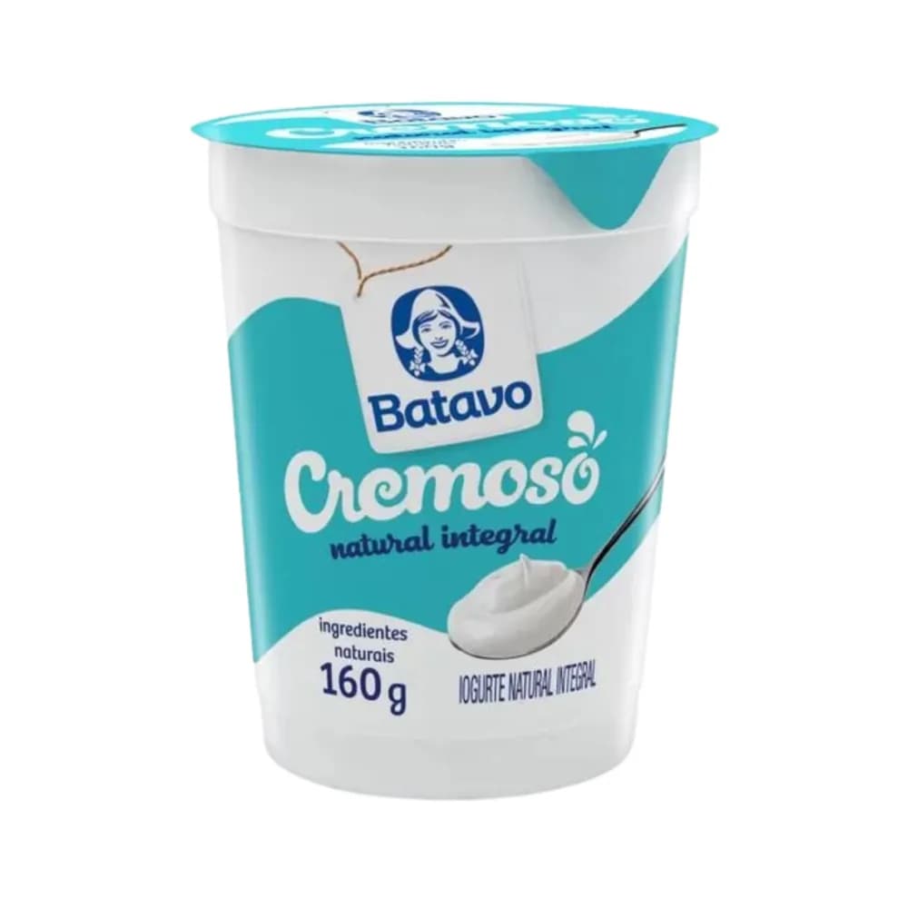 Iogurte integral cremoso natural batavo 160g