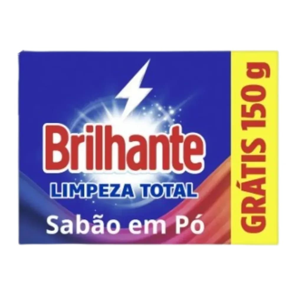 Sabao em po limpeza total brilhante caixa 1,6kg gratis 150g